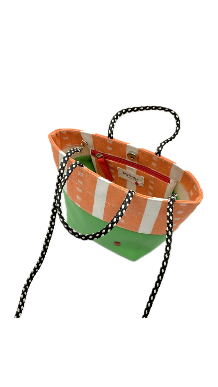 MINI TOTE GREEN LEATHER