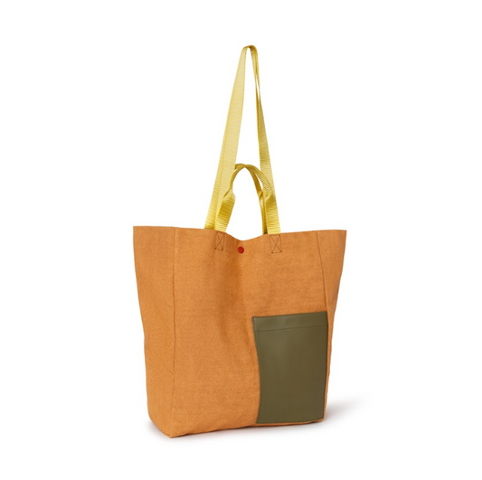 TOTE VERTICAL COTTON NARANJA BICOLOR