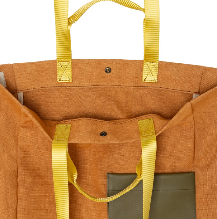TOTE VERTICAL COTTON ORANGE BICOLOR