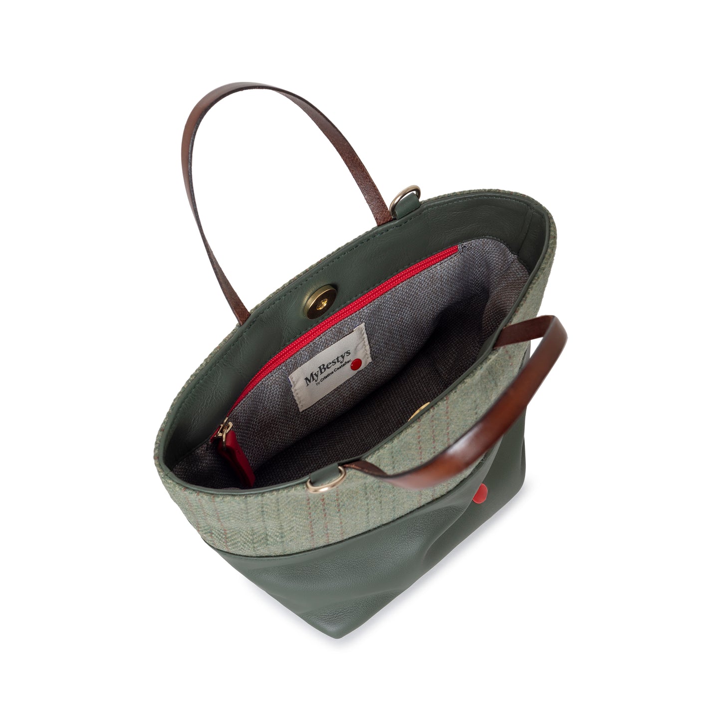 TOTE MINI GREEN TWEED