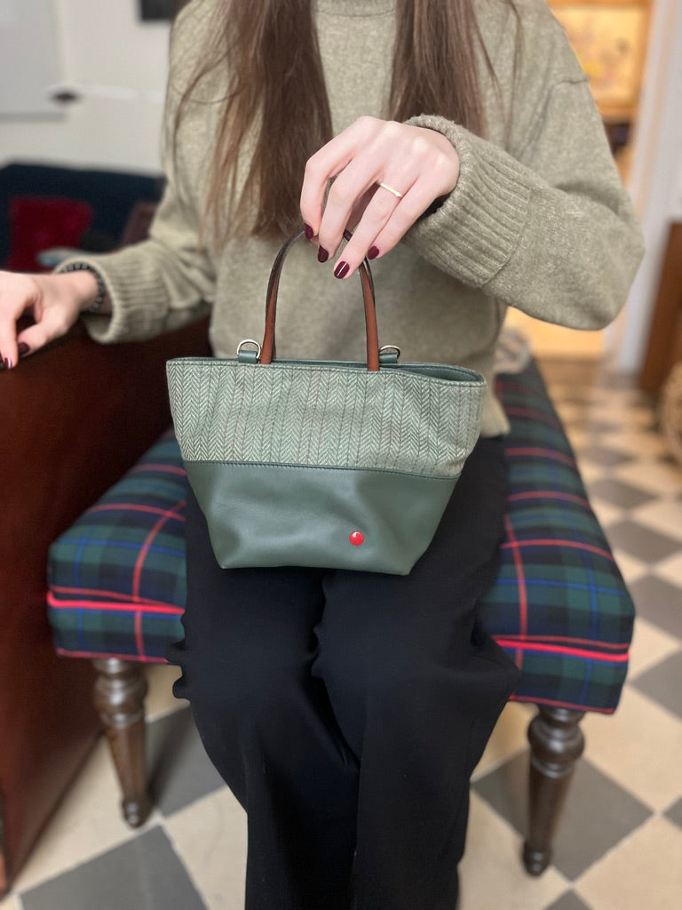 TOTE MINI GREEN TWEED