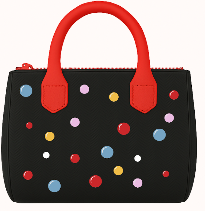 YAYOI CRI MINI NEGRO COTTON PUNTOS COLORES