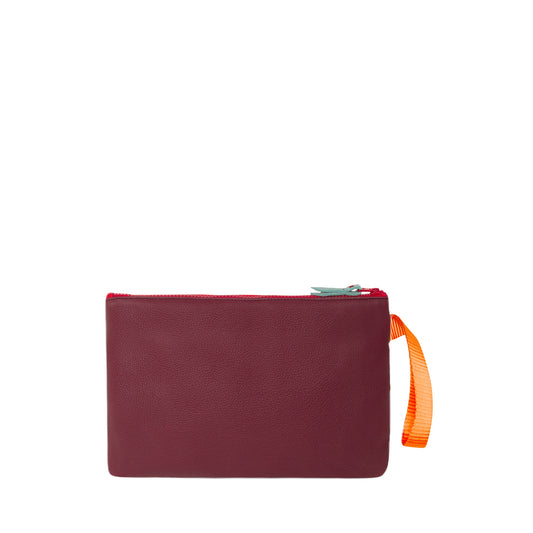 ZIP POUCH M RED AND MAROON