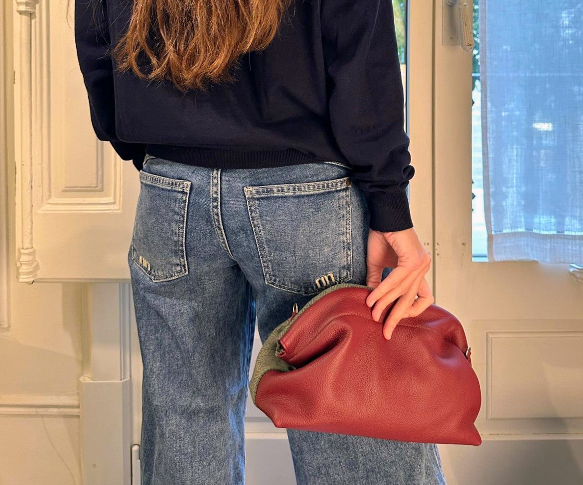 CLUTCH BURGUNDY GREEN