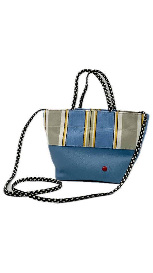 MINI TOTE BLUE LEATHER