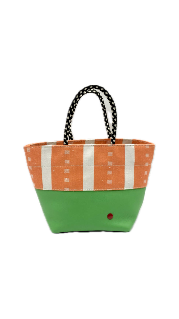 MINI TOTE GREEN LEATHER