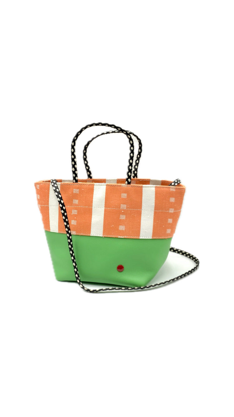 MINI TOTE GREEN LEATHER