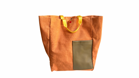 TOTE HORIZONTAL COTTON ORANGE BICOLOR