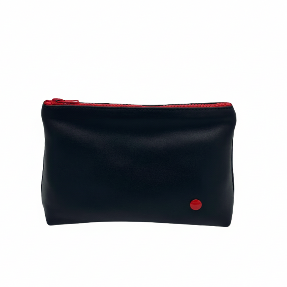 ZIP POUCH BLACK LEATHER
