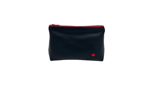 ZIP POUCH BLACK LEATHER