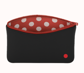 Yayoi Homage Zip Pouch negro piel