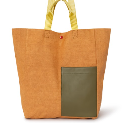 VERTICAL COTTON BICOLOR ORANGE TOTE