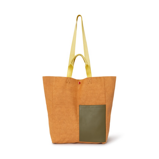 TOTE VERTICAL COTTON NARANJA BICOLOR