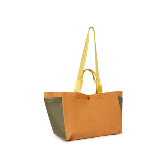 TOTE  HORIZONTAL COTTON ORANGE BICOLOR