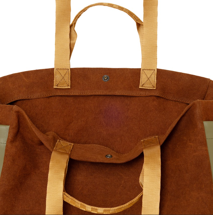 TOTE HORIZONTAL COTTON BROWN BICOLOR