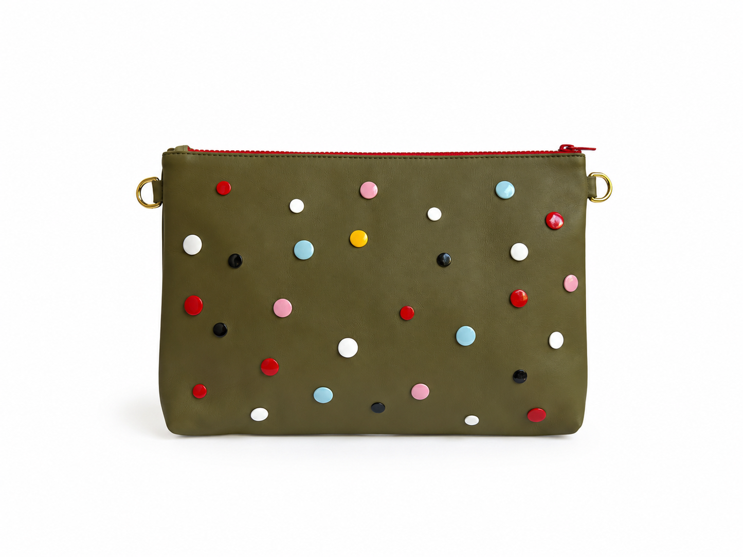 ZIP POUCH L COLOURS DOTS WITH STRAP
