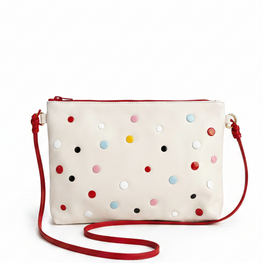 ZIP POUCH L COLOURS DOTS WITH STRAP
