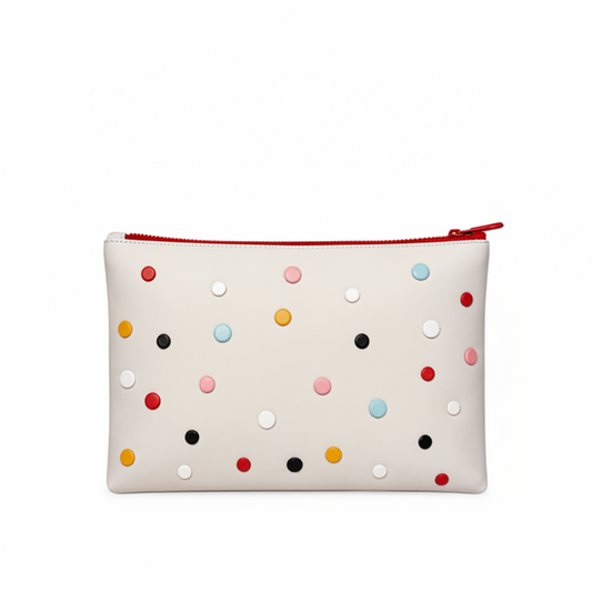 ZIP POUCH L COLOURS DOTS
