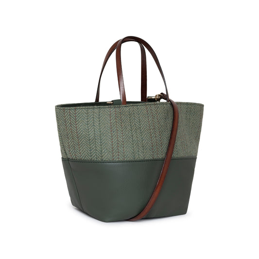 TOTE MINI GREEN TWEED