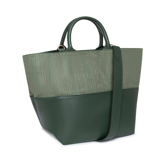 TOTE MEDIUM GREEN TWEED