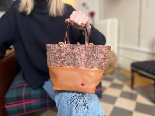 MINI TOTE BROWN TWEED