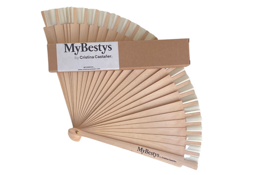 CESTO ABANICO RAYAS VERDES