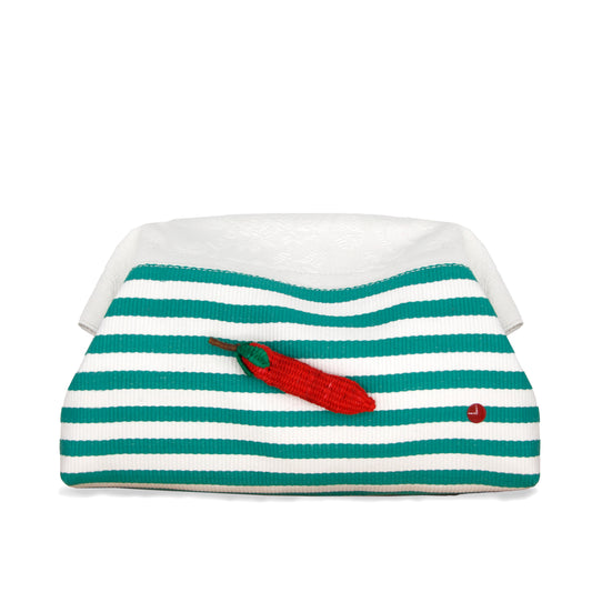 Clutch Green Stripes Chili