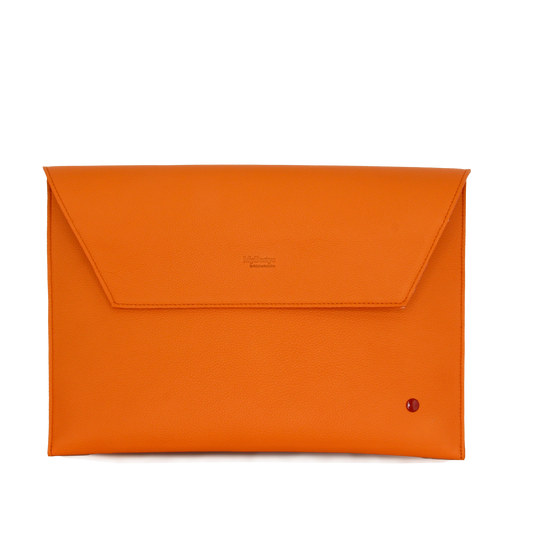 Funda Laptop Orange Leather