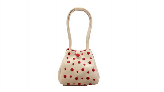 BOMBONERA COTTON WHITE-RED DOTS