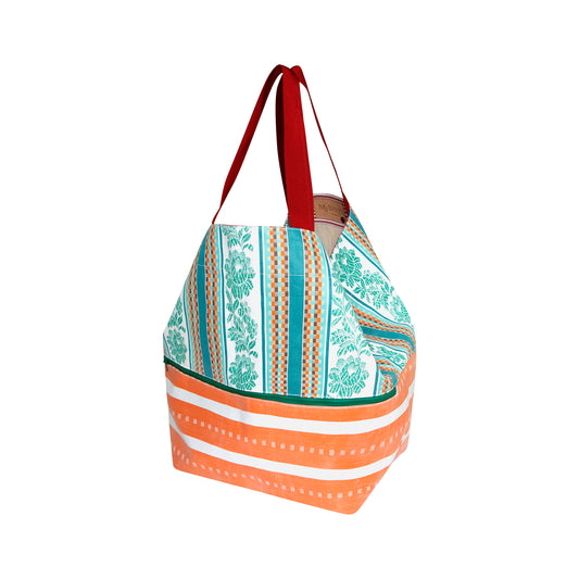 TOTE BOAT WITH ZIP ORANGE