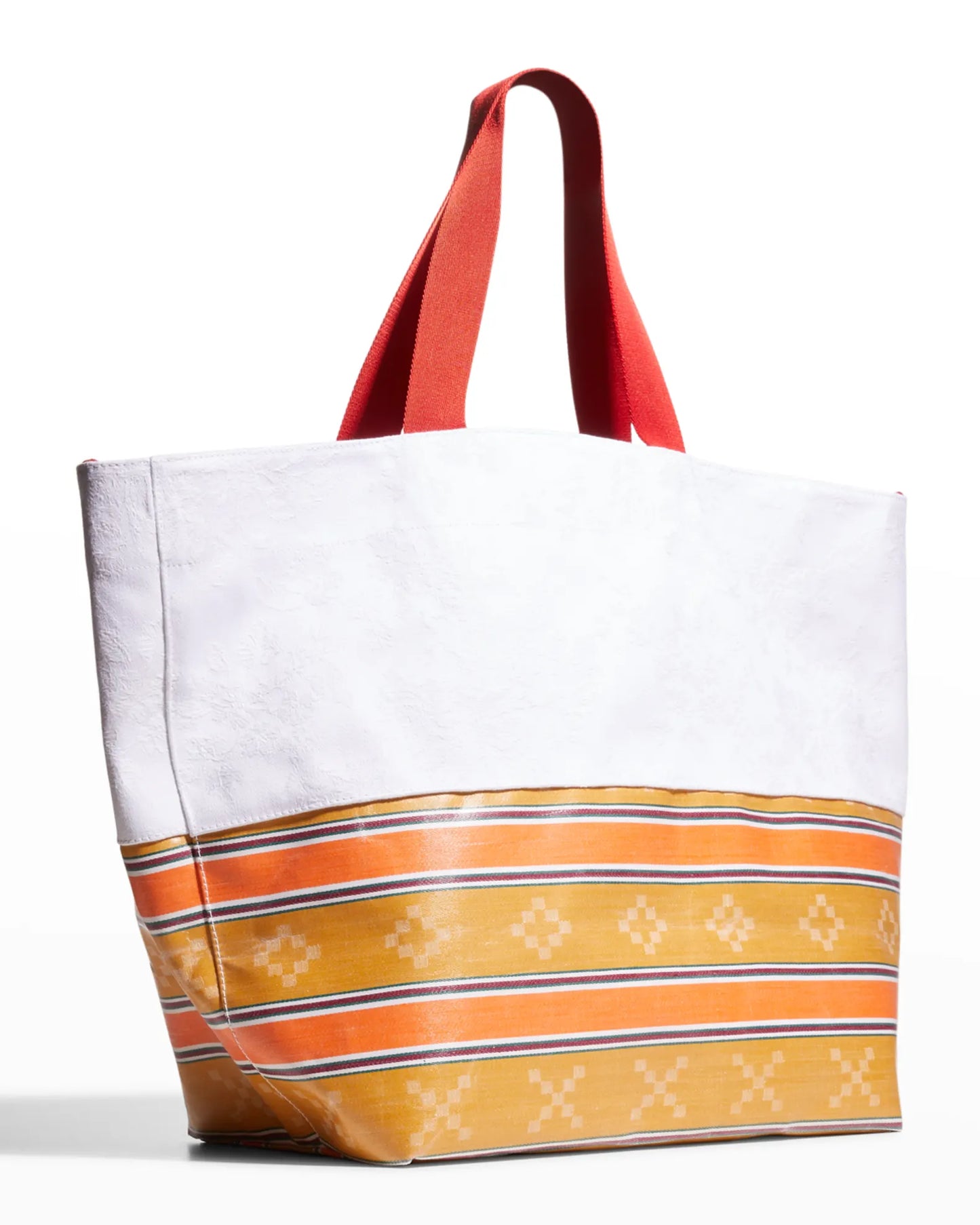 TOTE BOAT WITH ZIP WHITE/MUSTARD